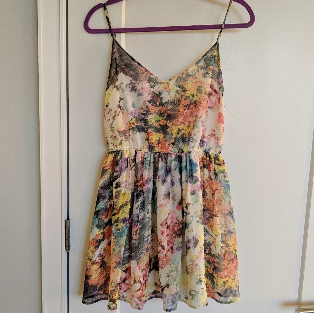Forever 21 Watercolor strap dress